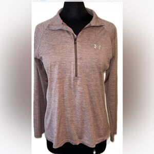 Under Armour Heathered Pink Half-Zip Top size large